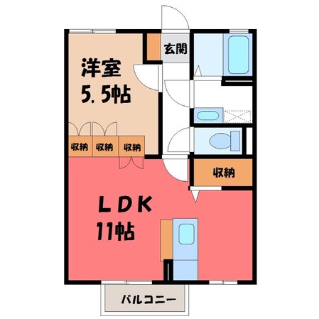 雀宮駅 徒歩11分 1階の物件間取画像